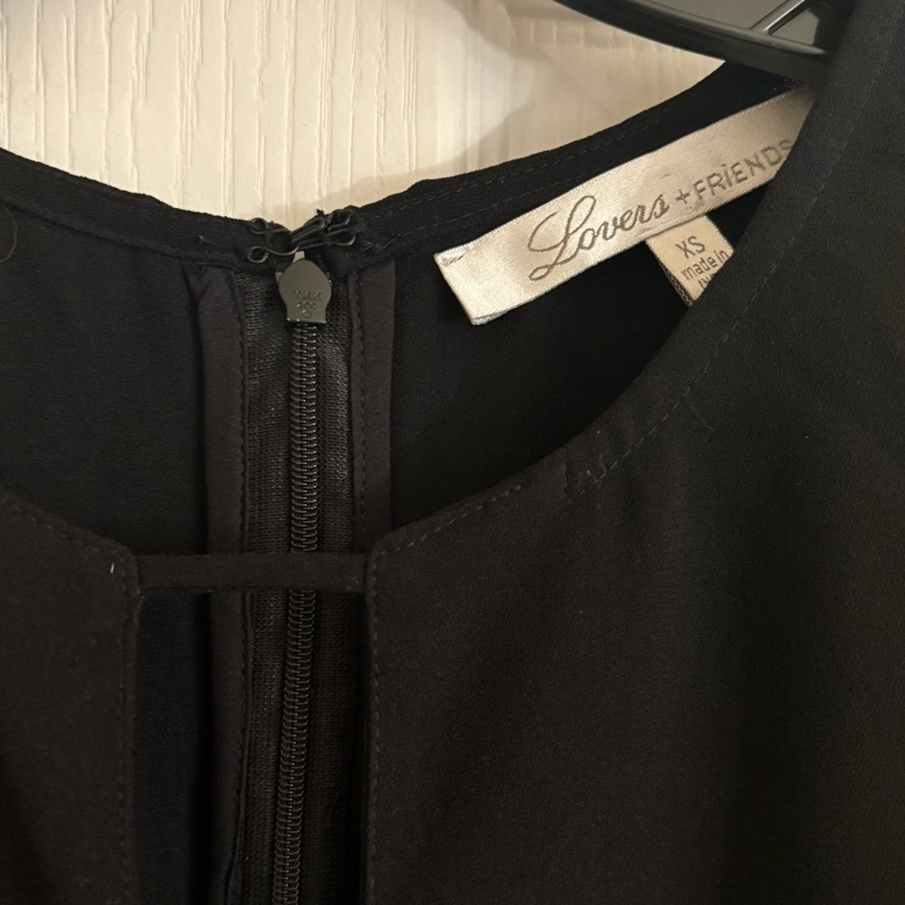 LOVERS + FRIENDS Long Sleeve Black Romper with Gold Brocade Details - Picture 5 of 13